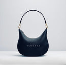 Vendaya - Black Curved Handbag