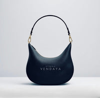 Vendaya - Black Curved Handbag