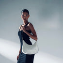 Vendaya – White Curved Handbag