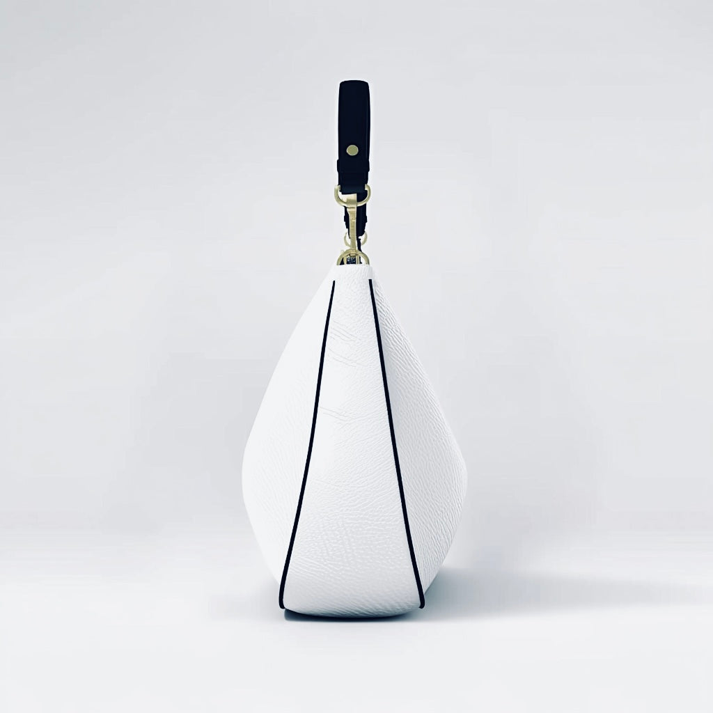 Vendaya – White Curved Handbag